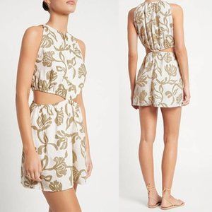 Faithfull The Brand Di Tusa Floral Cut Out Mini Dress Women's Multi Size: XS